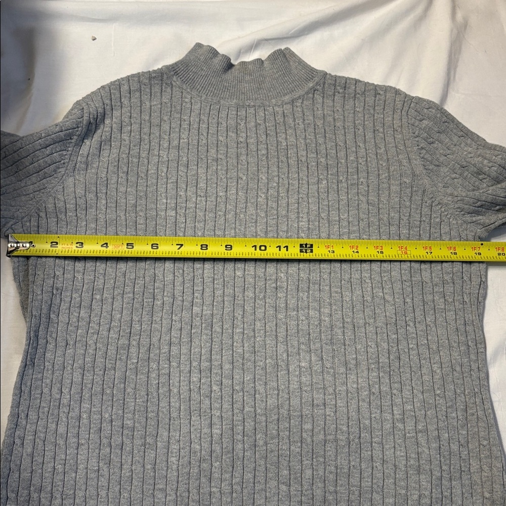Classic Elements Preppy Light Gray Cable Mock Nec… - image 7